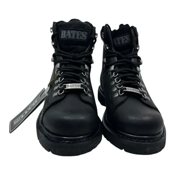 Bates Mens Black Leather Oil-Resistant Motocycle Boots Sz. 7 Wide E44102 Canyon